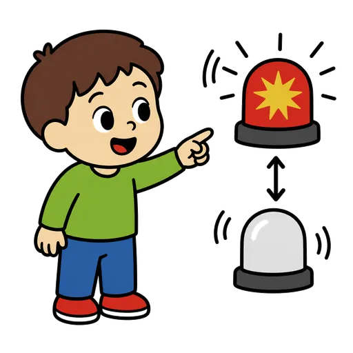 AAC pictogram: flashing (light)