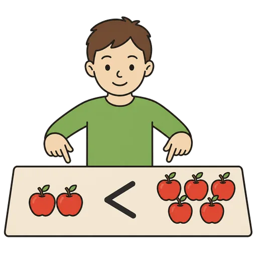 AAC pictogram: less than