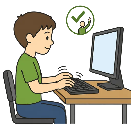 AAC-Piktogramm: am Computer schreiben