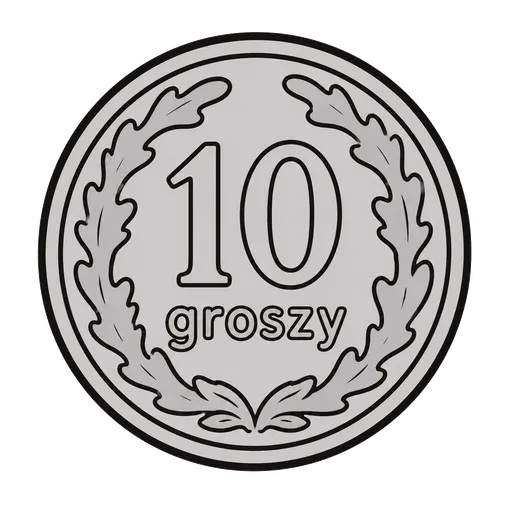 Piktogram AAC: moneta 10 groszy