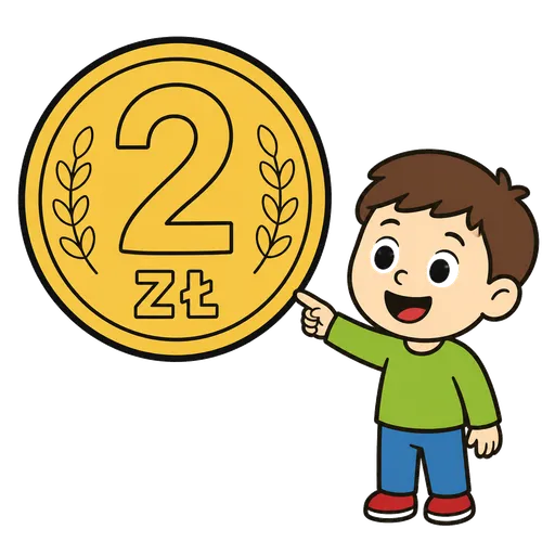 Piktogram AAC: moneta 2 zł