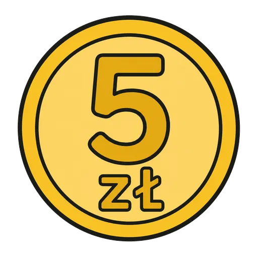 Piktogram AAC: moneta 5 zł