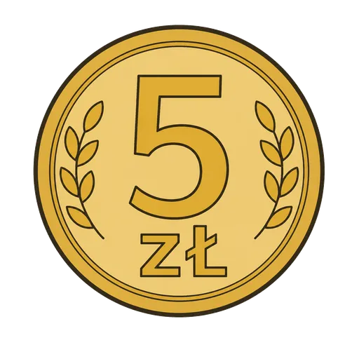 Piktogram AAC: moneta 5 zł
