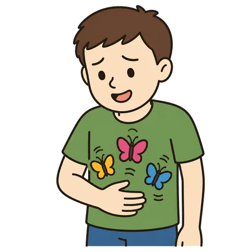 Piktogram AAC: motylki w brzuchu