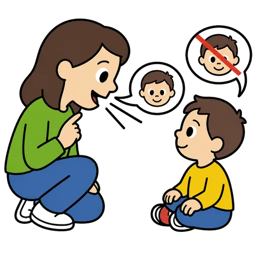 Piktogram AAC: mów do mnie, nie o mnie