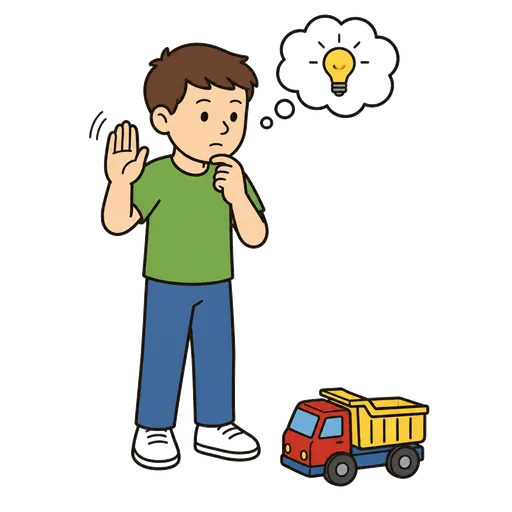 AAC pictogram: first think, then do