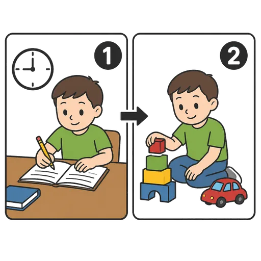 Piktogram AAC: najpierw praca potem zabawa
