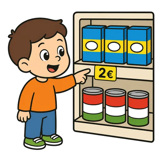 Piktogram AAC: naklejka z ceną