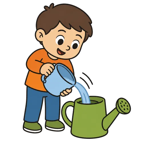 Pictograma CAA: Llenar agua en una regadera