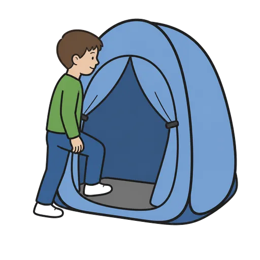 Pittogramma CAA: tenda silenziosa