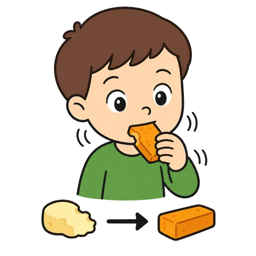 Pittogramma CAA: pratica a masticare cibi più duri