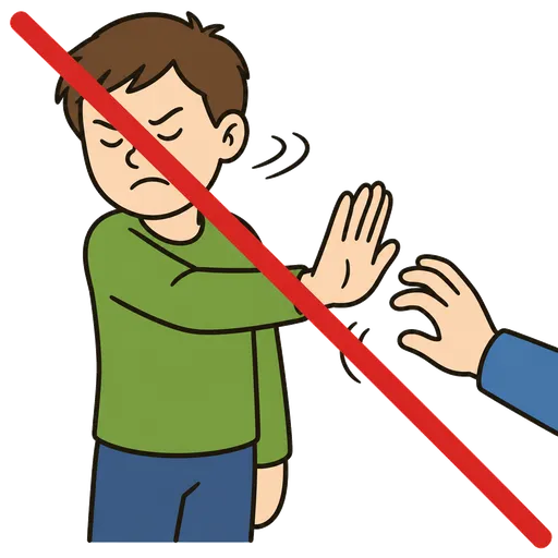 Pittogramma CAA: Non mi fare il solletico