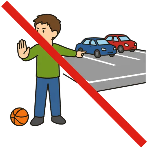 Piktogram AAC: nie bawię się na parkingu