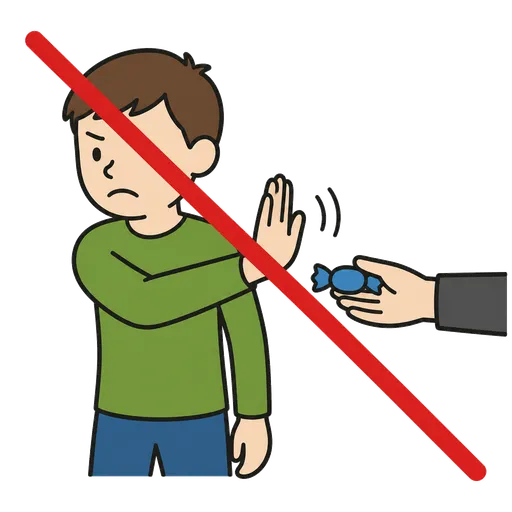 Pittogramma CAA: Non prendo niente da sconosciuti