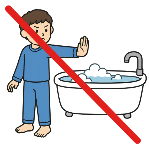 AAC-Piktogramm: Ich will nicht baden