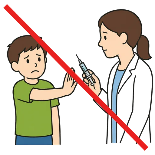 Piktogram AAC: nie chcę zastrzyku