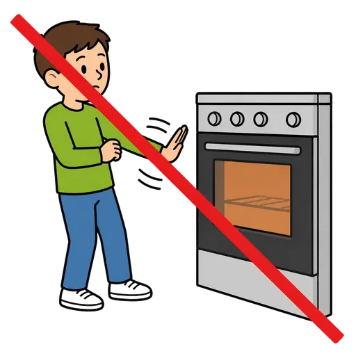 Pittogramma CAA: Non sto toccando il forno