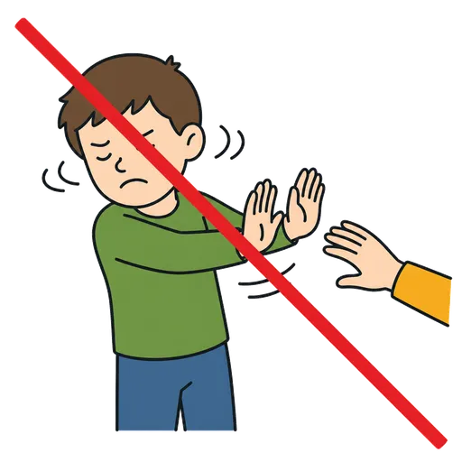 Піктограма АДК: Мені не подобається, коли мене торкаються