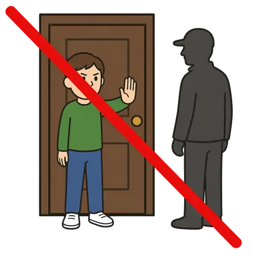 Pittogramma CAA: Non apro la porta agli sconosciuti