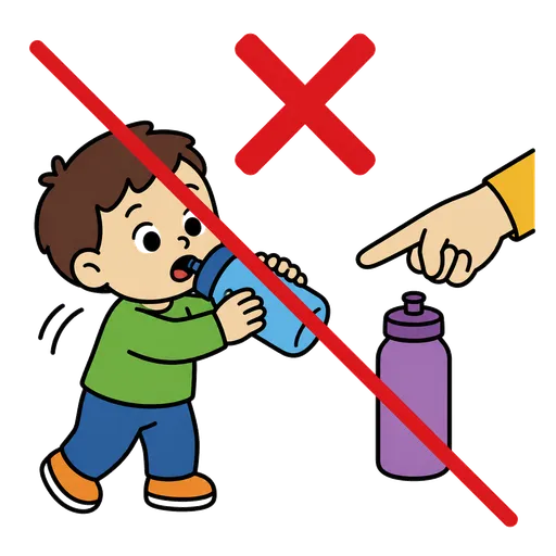 Pittogramma CAA: Non bere dalla bottiglia di qualcun altro