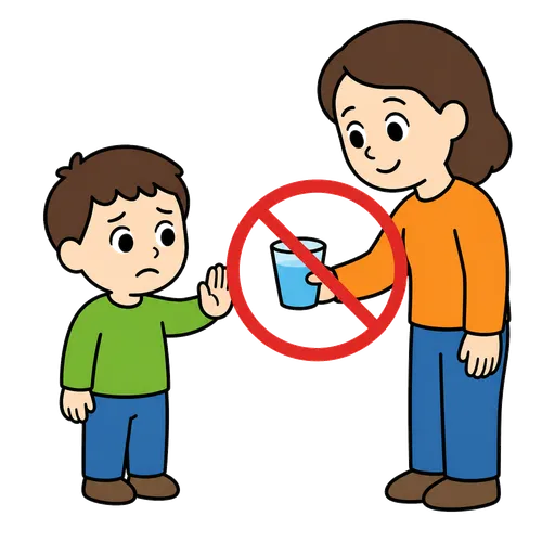 Piktogram AAC: nie podawać picia