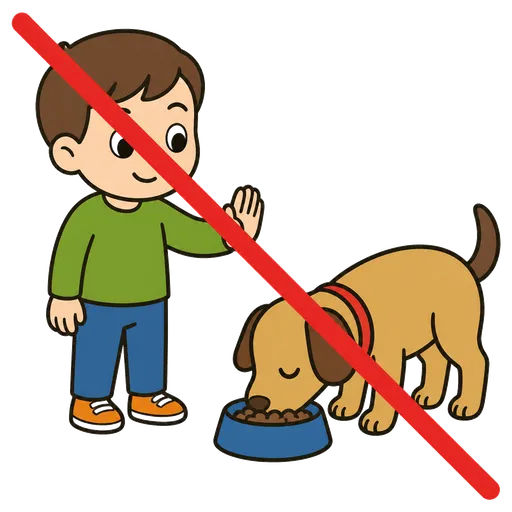 AAC-Piktogramm: Ich störe nicht, wenn der Hund frisst