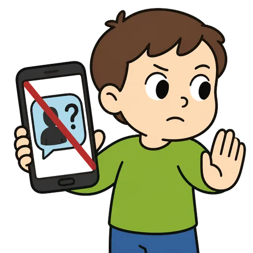 AAC-Piktogramm: Ich chatte nicht mit Fremden im Internet