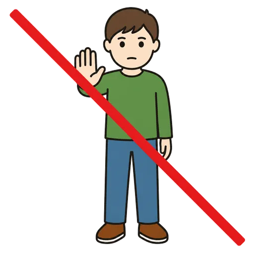 AAC-Piktogramm: Nicht bewegen