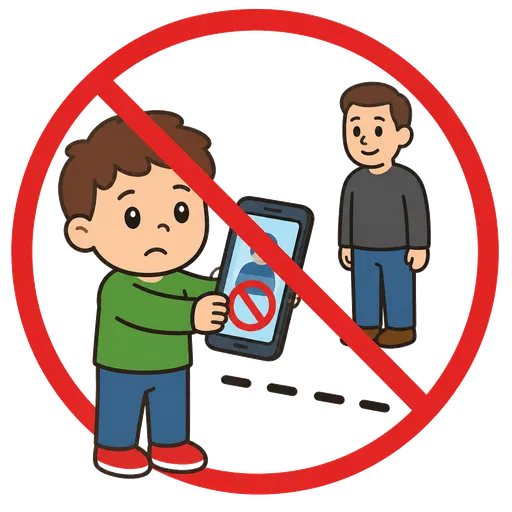 Piktogram AAC: nie wysyłam zdjęć nieznajomym