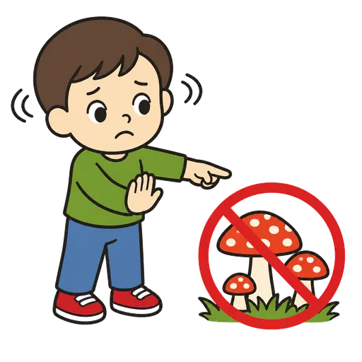 Pittogramma CAA: Non raccolgo funghi sconosciuti
