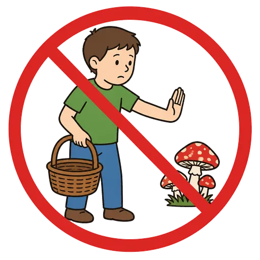 Pittogramma CAA: Non raccolgo funghi sconosciuti