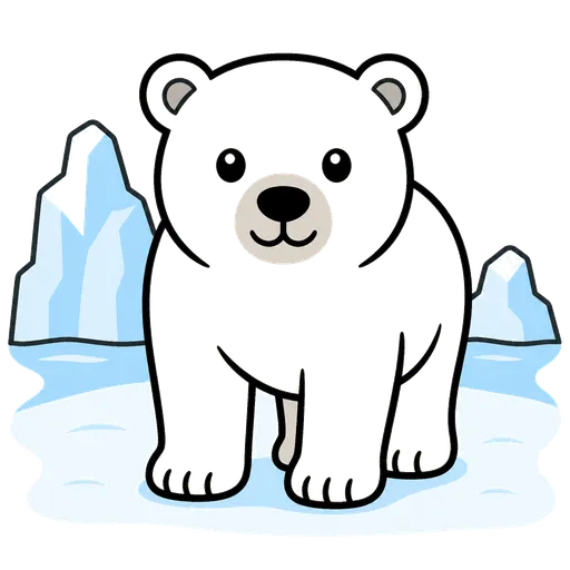 Piktogram AAC: niedźwiedź polarny