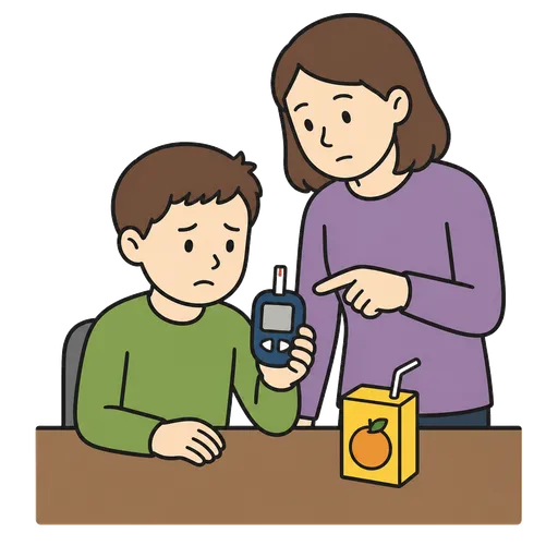 Piktogram AAC: niski poziom cukru