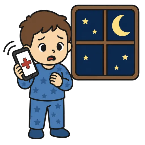 Piktogram AAC: nocna pomoc lekarska