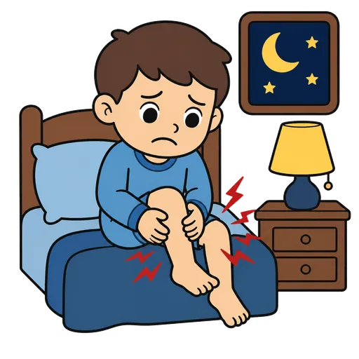 Pittogramma CAA: dolori della crescita (le mie gambe fanno male di notte)