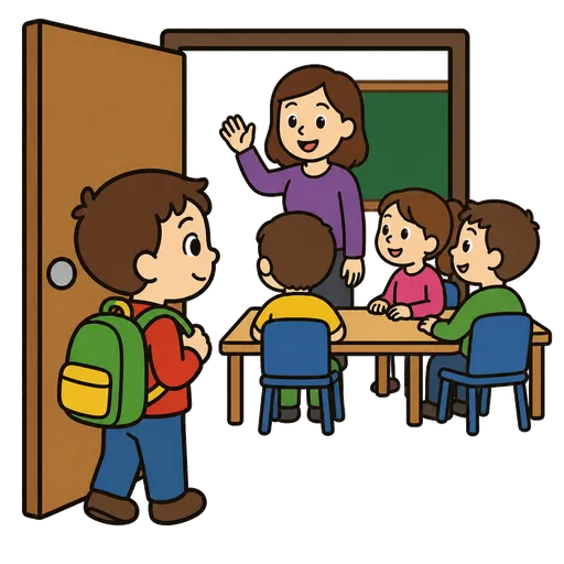 Piktogram AAK: nový student ve třídě
