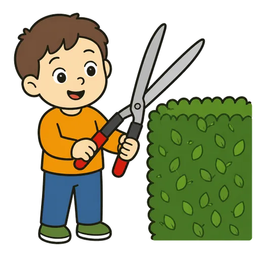 AAC-Piktogramm: Heckenscherenmesser und Gartenscheren