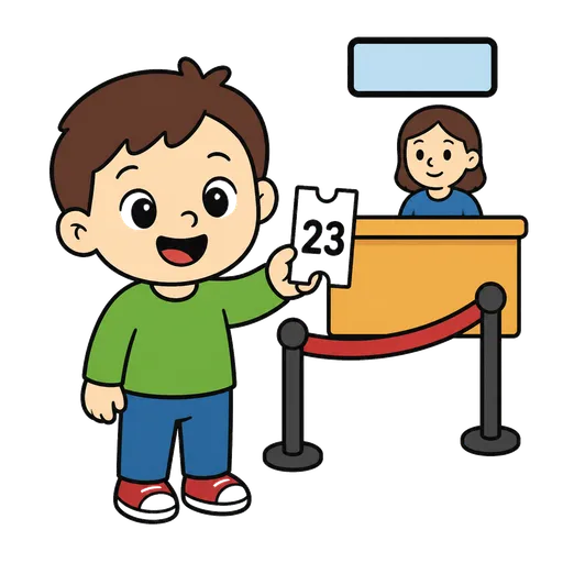 Piktogram AAC: numerek do kolejki
