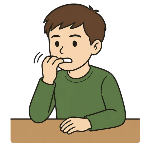 Piktogram AAC: obgryzanie paznokci