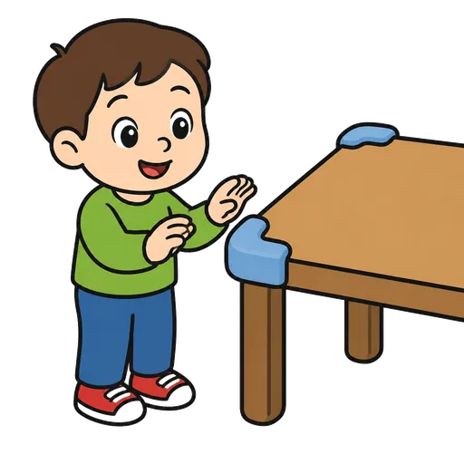Pictograma CAA: protectores de esquina de la mesa