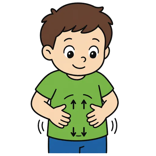 Piktogram AAC: oddychanie brzuchem