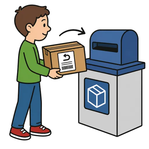 AAC-Piktogramm: ein Paket zurücksenden (Online-Shopping)