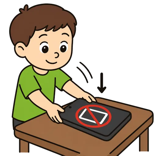 Pictograma CAA: Guarda la tableta (se acabó el tiempo de pantalla)