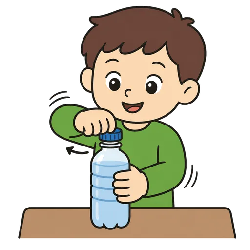 AAC-Piktogramm: Flasche aufschrauben/öffnen für mich