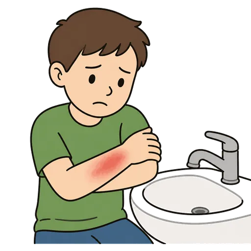 Piktogram AAC: odparzona skóra