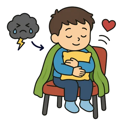 Piktogram AAK: odpočinek po emocích