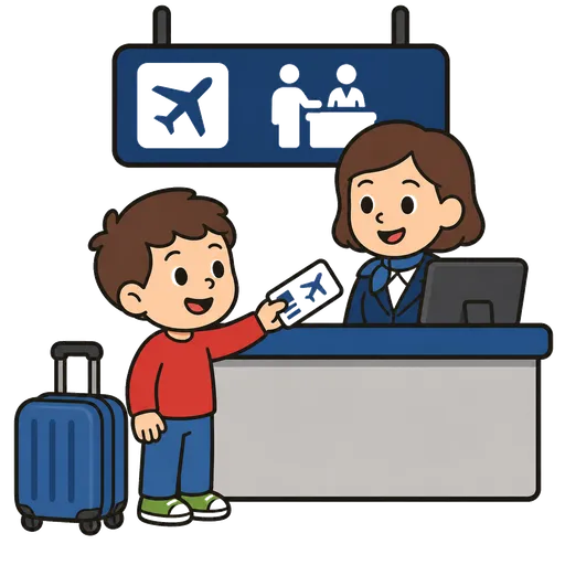 AAC-Piktogramm: Flughafen-Check-in