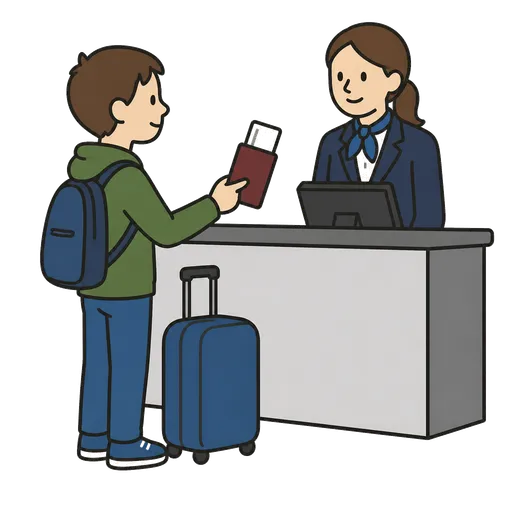 AAC-Piktogramm: Einchecken am Flughafen