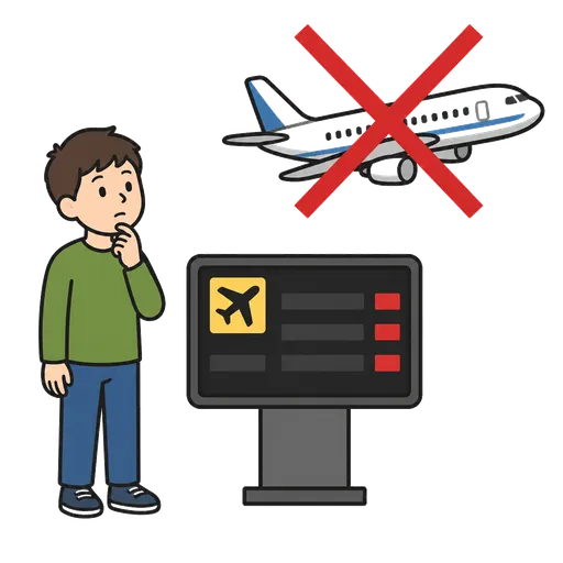 Pittogramma CAA: volo cancellato