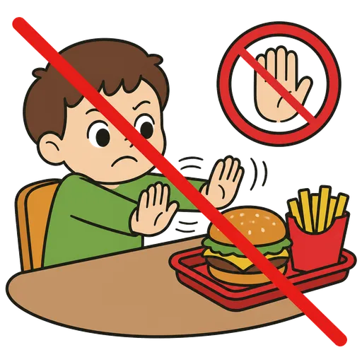 Piktogram AAC: ograniczanie fast foodów